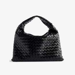 Сумка-Хобо из кожи Intrecciato-Weave среднего размера Bottega Veneta, черный r04206038 | black-m brass