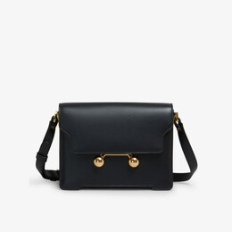 Сумка через плечо из кожи с фирменной фурнитурой Trunkeroo Marni, черный r04343935 | black