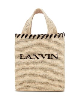 Сумка-тоут из рафии с логотипом Lanvin, нейтральный lwbgst01raf1p25 | нейтральные цвета