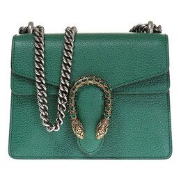 Сумка dionysus tiger head leather chain shoulder messenger bag mini green classic Gucci, зеленый 421970-caogx-3120 | green