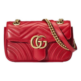 Сумка gg marmont mini shoulder bag red Gucci, красный 446744-dtdit-6433 | red