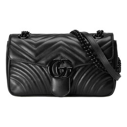 Сумка gg marmont matelasse shoulder bag small 'black' Gucci, черный 443497-dtdfv-1000 | black