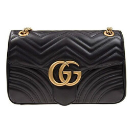 Сумка marmont medium matelasse shoulder bag 'black' Gucci, черный 443496-dtdit-1000 | black