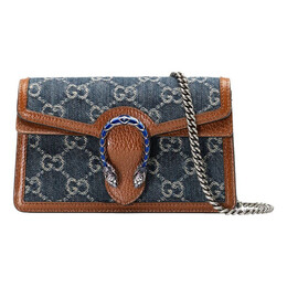 Сумка dionysus logo denim messenger bag gray blue / brown retro Gucci, коричневый 476432-2kqfn-4483 | bluebrownmulti-color