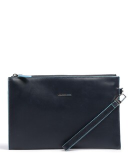 Синяя квадратная сумка на руку из мелкозернистой кожи Piquadro, синий ac5099b2-blu2 | navy