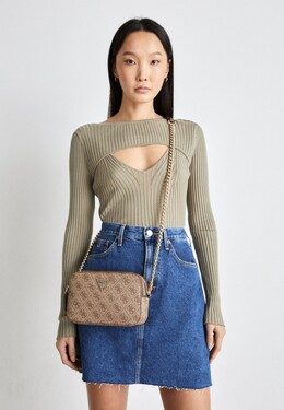 Сумка кросс-боди Guess Noelle Camera, светло-коричневый gu151h5k7-o11 | latte/brown