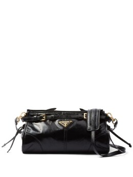 Кожаная сумка Prada через плечо с пряжками, черный 1bh215vooo2cyr | черный