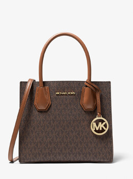 Сумка через плечо Mercer среднего размера с логотипом и кожаной аккордеоном Michael Kors, коричневый 35s1gm9m2b | brown