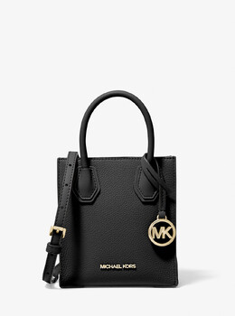 Очень маленькая сумка через плечо Mercer из шагреневой кожи Michael Kors, черный 35s1gm9t0l | black