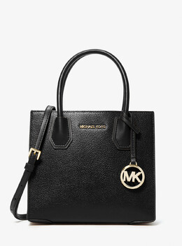 Сумка через плечо Mercer среднего размера из шагреневой кожи Michael Kors, черный 35s1gm9m2l | black