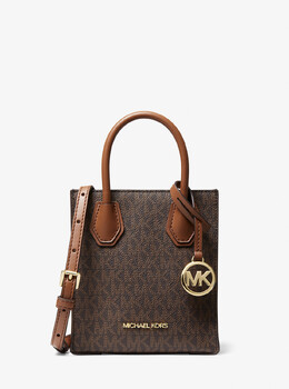 Очень маленькая кожаная сумка через плечо Mercer с логотипом Michael Kors, коричневый 35t1gm9c0i | brown