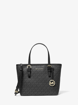 Очень маленькая большая сумка с логотипом Jet Set Travel на молнии сверху Michael Kors, черный 35t9gtvt0b | black