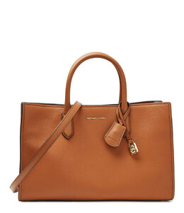 Сумка-тоут Michael Kors с золотым замочком и ремнем, коричневый mk245w00003123000os | marrone