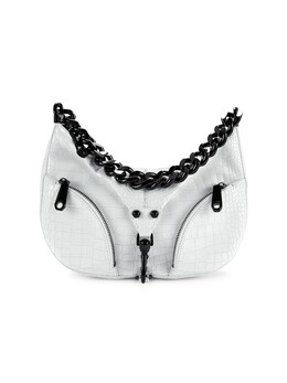 Сумка на плечо Julian из кожи с тиснением под крокодила Rebecca Minkoff, цвет Optic White 20078132 | optic_white