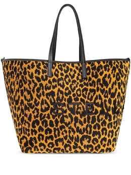 Stella McCartney сумка-тоут с анималистичным принтом и логотипом, коричневый 7b0048wp0514 | коричневый