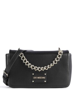 Сумка на плечо из искусственной кожи со стразами и цепочкой в форме сердца Love Moschino, черный jc4125pp1iln1-00a | schwarz