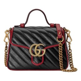 Сумка gg marmont series mini hand bag single shoulder bag black Gucci, черный 583571-0olfx-8277 | black
