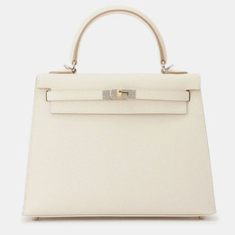 Hermes Kelly Sellier 25 Craie Epsom Bag 1215762