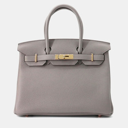Hermes Birkin 30 Gris Meyer Togo Leather Bag 1215768