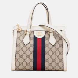 Gucci Beige Brown Small GG Supreme Ophidia Satchel 1215631