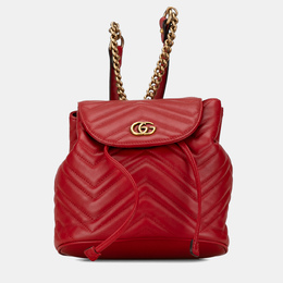 Gucci Red GG Marmont Matelasse Backpack 1215526