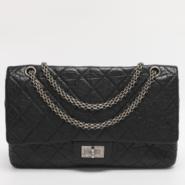 Chanel Black Quilted Aged Leather Classic 227 Reissue 2.55 Flap Bag 1215556
