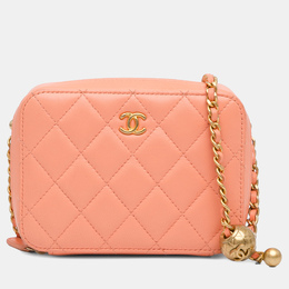 Chanel Orange CC Quilted Lambskin Pearl Crush Camera Bag 1215584