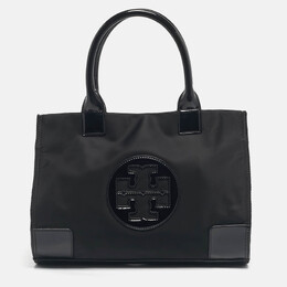 Tory Burch Black Nylon and Patent Leather Medium Ella Tote 1215511
