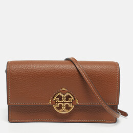Tory Burch Brown Leather and Suede Miller Wallet Crossbody Bag 1215329