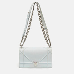 Christian Dior Light Blue Leather Small Christian Diorama Shoulder Bag 1215226
