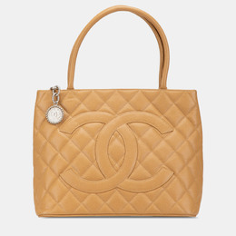 Chanel Beige Caviar Medallion Tote 1215024