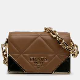 Prada Brown Nappa Stitched Satchel 1214911