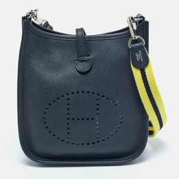 Hermes Bleu Indigo/Lime Epsom Leather Evelyne Amazone TPM Bag 1214704