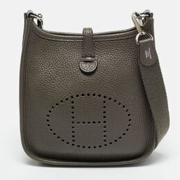 Hermes Etain Taurillon Clemence Leather Evelyne TPM Bag 1214685