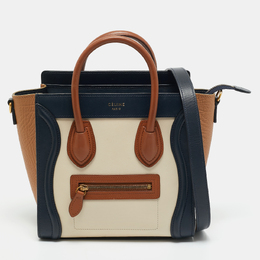 Celine Tricolor Leather Nano Luggage Tote 1214123