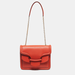 Alexander McQueen Orange Leather Heroine Chain Shoulder Bag 1214126