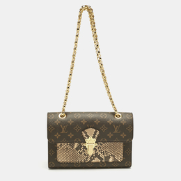 Louis Vuitton Cream Monogram Canvas and Python Victoire Bag 1214157