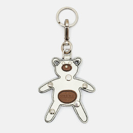 Prada Black/Brown Leather Teddy Bear Bag Charm 1214071