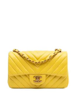 Chanel 2015-2016 Mini Rectangular Classic Chevron Lambskin Single Flap crossbody bag 32139942