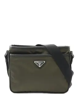 Prada 10s logo-plaque shoulder bag 32125547