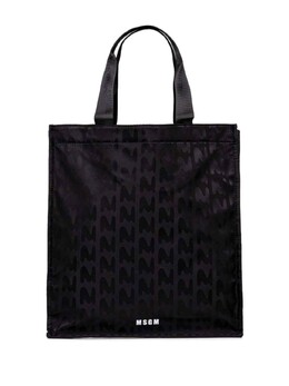 Сумка-тоут с логотипом и жаккардом MSGM, черный 3740mz43640 | черный