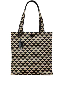 Prada 2013-2025 Embroidered Canvas Triangolo Symbole Shopping tote bag 32143711