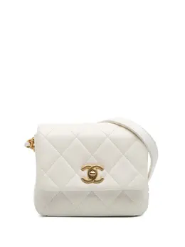 Chanel 2021-2025 Mini Quilted Lambskin Side Note Flap crossbody bag 32140905