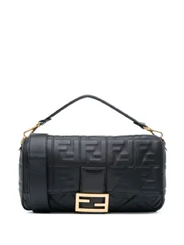 Fendi 2010-2025 Large Zucca Embossed Leather Baguette satchel 32140783