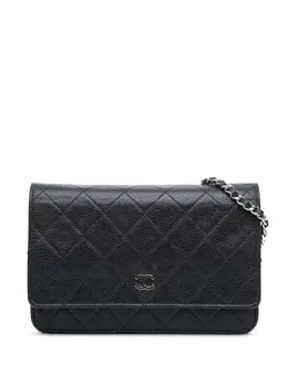Chanel 2014-2015 CC Quilted Caviar Wallet on Chain crossbody bag 32139890