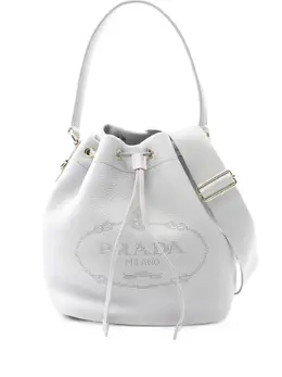 Prada 10s drawstring leather bucket bag 32124657