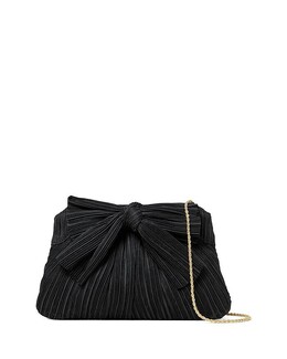 Маленький плиссированный клатч Rayne с бантом Loeffler Randall 4607288 | black/silver