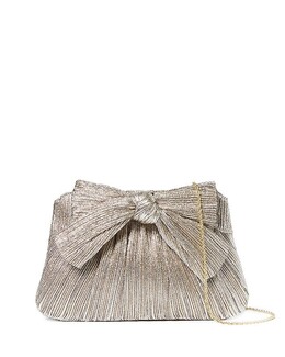 Маленький плиссированный клатч Rayne с бантом Loeffler Randall 4607288 | champagne/gold