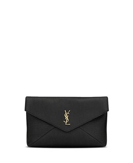 Большой клатч-конверт Cassandre из кожи ягненка Saint Laurent, цвет Black 4926917 | black