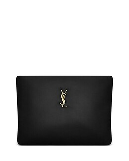 Большая сумка Calypso из кожи ягненка Saint Laurent, цвет Black 5018032 | black
